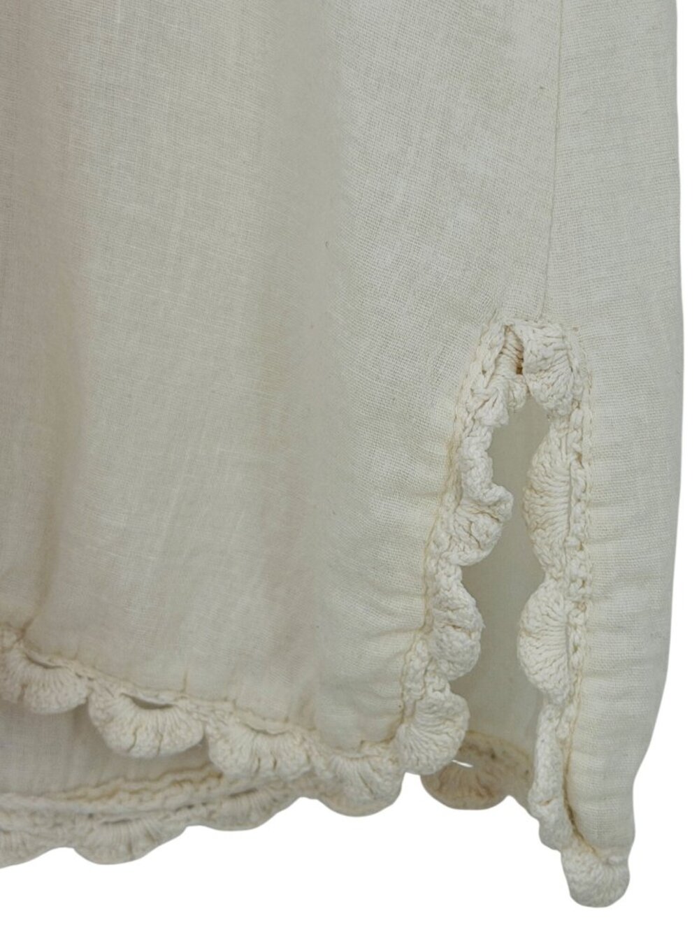 Free People White Embroidered Crochet Trim Bell Sleeve Mini Dress 4| Cottagecore - Picture 16 of 16
